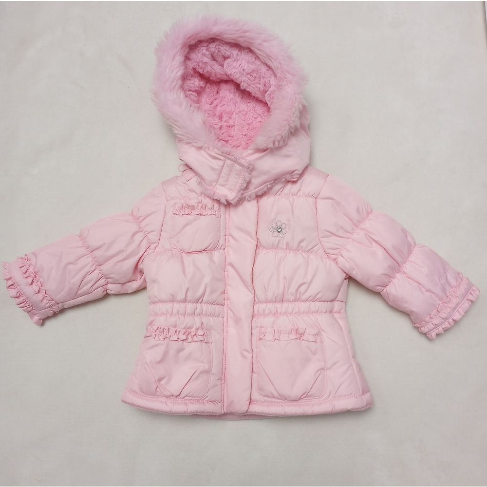 London Fog Infant Girl Pink Lined Coat, size 12 months